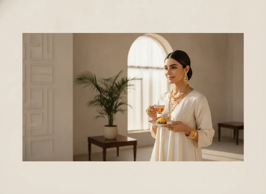 Elegant lifestyle photo of a stylish woman in
