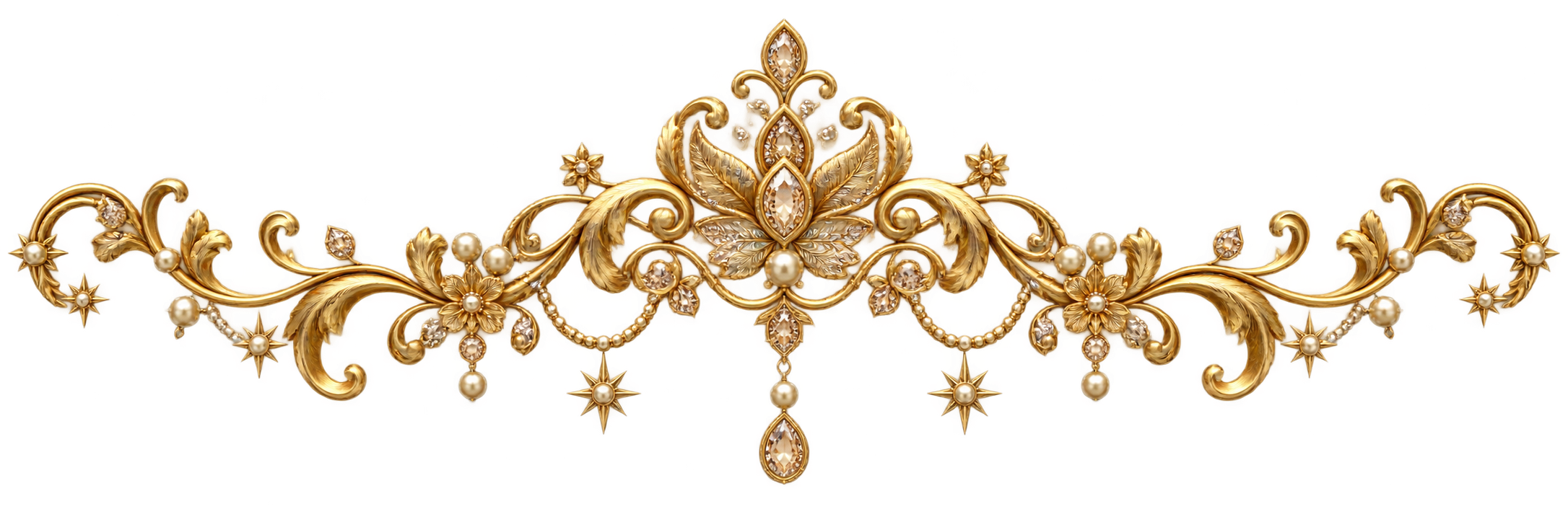 Transparent antique gold ornamental flourish for Alabanza